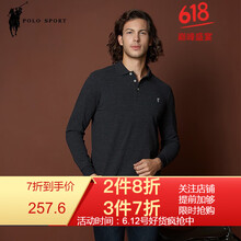 POLO SPORT 長袖 男士T恤 黑灰色 