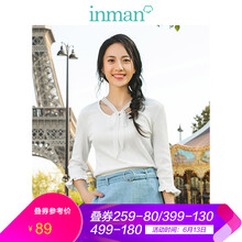 茵曼（INMAN） 蝴蝶結(jié) 短袖 T恤 女 圓領(lǐng)