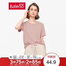 班尼路（Baleno） 不規(guī)則，印花 短袖 T恤 女 圓領(lǐng)