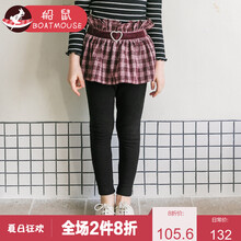 女童格子打底褲加絨