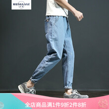 列伽（RUNGLAAZ） 修身褲 復(fù)古風(fēng) 男士牛仔褲