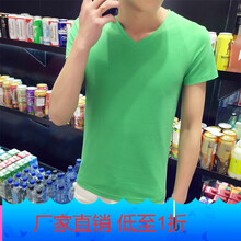 星涵（XINGHAN） 短袖 男士T恤 草綠色V領(lǐng) 