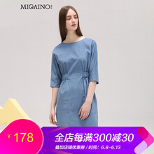 曼婭奴（MIGAINO） 純色 拉鏈 連衣裙