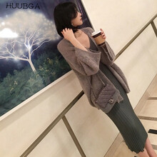 休伯家（HUUBGA） 純色 拼接 連衣裙