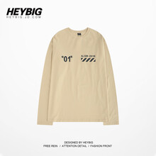 HEYBIG 長(zhǎng)袖 男士T恤 杏色 