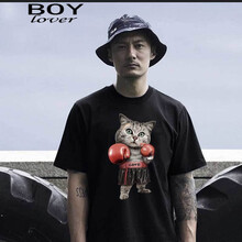 boylover 短袖 男士T恤 黑色 貓拳 