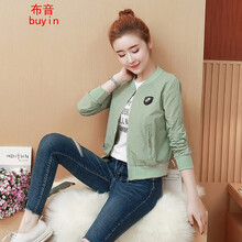 布音（Buyin） 圓領(lǐng) 長(cháng)袖 女 短外套 明線(xiàn)裝飾