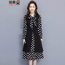 佳美朵（JIA MEI DUO） 圓點(diǎn) 蝴蝶結 連衣裙