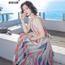 優(yōu)雅條紋長裙，打造性感女神