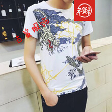尊尚鳥(niǎo) 短袖 男士T恤 新款紋身藍龍 