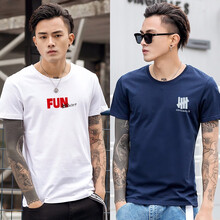 風(fēng)簇 短袖 男士T恤 BY短袖FUN白+四杠藏藍(lán) 