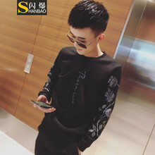 閃爆（SHANBAO） 長袖 男士T恤 8809黑色 S，XL，L，XXL，XXXL，M