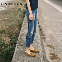 然與純（Rain.cun） 中腰 直筒褲 女 九分褲 牛仔褲