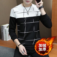 莎思雅（shasiya） 長(zhǎng)袖 男士T恤 【加絨加厚】W12黑 