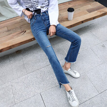 拼馬（PINMA） 高腰 喇叭褲 女 九分褲 牛仔褲