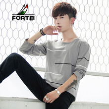 富鋌（FORTEI） 長袖 男士T恤 灰色 XL，L，XXL，XXXL，M