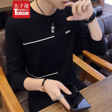 太子龍（TEDELON） 長袖 男士T恤 黑色不加絨 XL，L，XXL，M，加大，XXXL