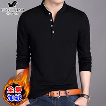 富貴鳥（FUGUINIAO） 長袖 男士T恤 8165/黑色加絨 XL，L，XXL，M，XXXL
