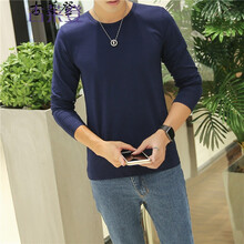 古萊登（GODLIKE） 長(cháng)袖 男士T恤 圓領(lǐng)款 深藍色 