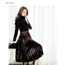 Avmko 純色 褶皺 連衣裙