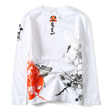 街派一族（jiepaiyizu） 長袖 男士T恤 白色 XL，L，XXXL，XXL，M