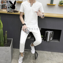 花花公子（PLAYBOY ESTABLISHED 1953） 短袖 男士T恤 707白色 