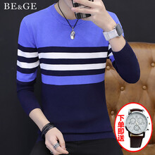 BE&GE 長(zhǎng)袖 男士T恤 彩藍(lán)色 XL，L，M，XXL，XXXL