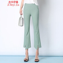 吉禾伊嘉 高腰 喇叭褲 女 八分褲 休閑褲
