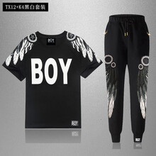 Boy Bees 短袖 男士T恤 TX12+K4黑白套裝 