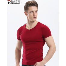品尚百斯（PINSHANGBAISI） 短袖 男士T恤 棗紅色 XL，L，XXXL，XXL，M