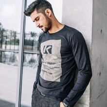 酷衣購（kuegou） 長(cháng)袖 男士T恤 深灰 