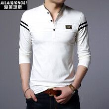 愛(ài)萊瓊斯（AILAIQIONGSI） 長(cháng)袖 男士T恤 白色（加絨款） 