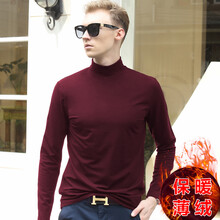 奧德里奇（Aodeliqi） 長袖 男士T恤 酒紅加絨 XL，L，XXXL，XXL，M