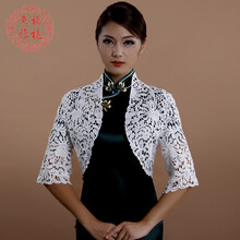 逸福（efu） 立領(lǐng) 五分袖 女 短外套 鏤空，蕾絲