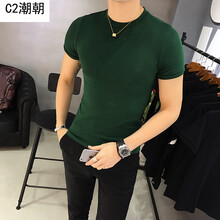 C2潮朝（C2CHAOCHAO） 短袖 男士T恤 軍綠色 XL，L，M，XXL，XXXL