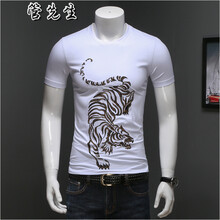 管先生 短袖 男士T恤 9310白色 XL，L，XXL，加大，XXXL，M