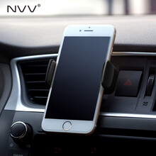 NVV 手機支架 黑灰配-出風(fēng)口360度旋轉夾葉片