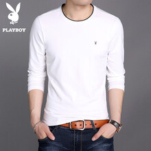 花花公子（PLAYBOY） 長(zhǎng)袖 男士T恤 白色 XL，L，XXL，M，XXXL