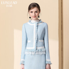 洛詩琳（LUXLEAD） 圓領(lǐng) 長袖 女 短外套 口袋，流蘇，花邊