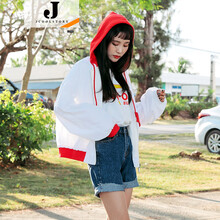JCOOLSTORY 連帽 長袖 女 短外套 口袋