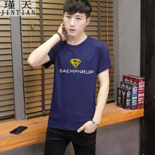 瑾天 短袖 男士T恤 深藍色 S，XL，L，XXXL，XXL，M，加大