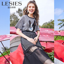 LESIES  亮絲，紗網(wǎng) 連衣裙