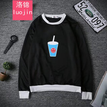 洛錦 長(zhǎng)袖 男士T恤 水杯黑色 S