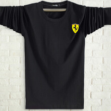 合武（HEWU） 長(cháng)袖 男士T恤 黑色1 長(cháng)袖小馬 