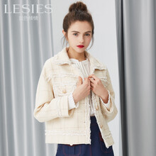 LESIES POLO領(lǐng) 長(zhǎng)袖 女 短外套 口袋，紐扣