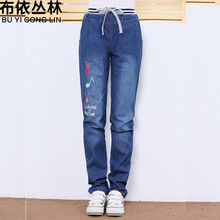 布依叢林（Buyiconglin）  直筒褲 女 長褲 牛仔褲