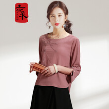 亦朵 刺繡 短袖 T恤 女 圓領(lǐng)