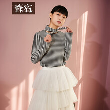 森宿 條紋 短袖 T恤 女 
