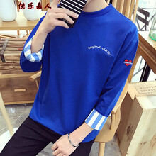 快樂嘉人 長袖 男士T恤 藍(lán)色 XL，L，M，XXL，XXXL