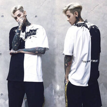 圣洛熙（SHENGLUOXI） 五分袖 男士T恤 拼接閃電男 S，XL，L，XXL，M